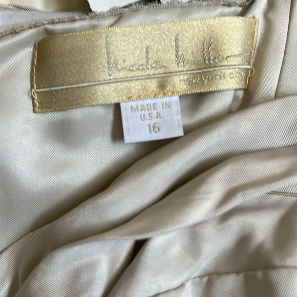 Nicole Miller HG0015 Wedding dress Metallic taffeta NWT  twist front veil 16 - Picture 7 of 16